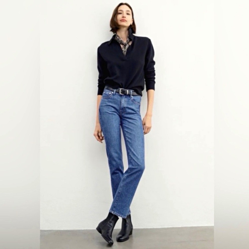 AYR The LaLa True Story Women's Blue Straight Leg Stretch Denim Jeans 28 Dark
